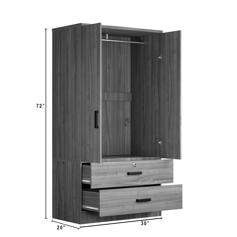 2 door short wardrobe hotsell